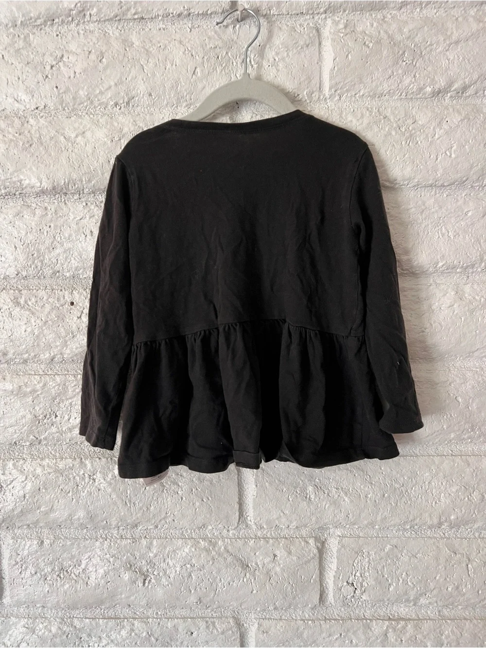 GAP Black Long-Sleeve Peplum Top
